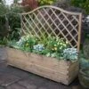 Forest Garden Venice Natural Timber Wooden Rectangular Planter
