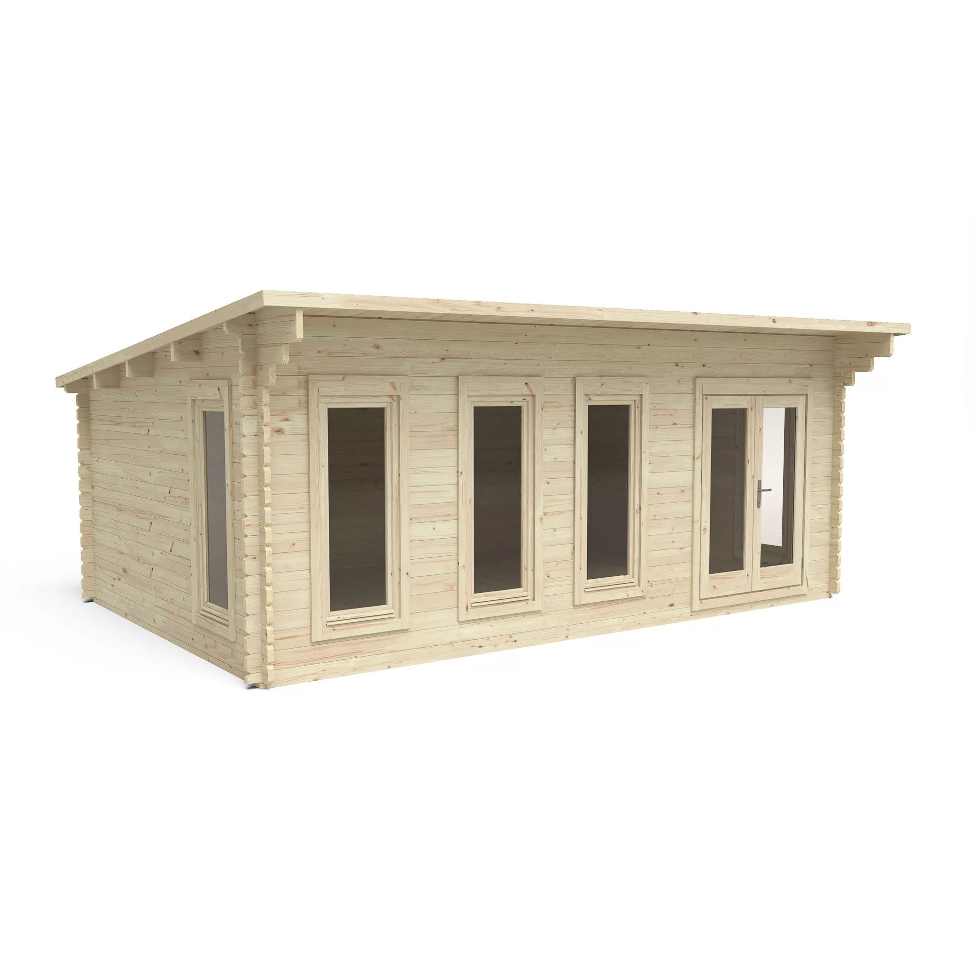 Forest Garden Wolverley 6x4 Toughened Glass Pent Loglap Solid Wood Cabin With Double Door - Assembly Service Included 8 Forest Garden Wolverley 6x4 Toughened Glass Pent Loglap Solid Wood Cabin With Double Door - Assembly Service Included - Image 8