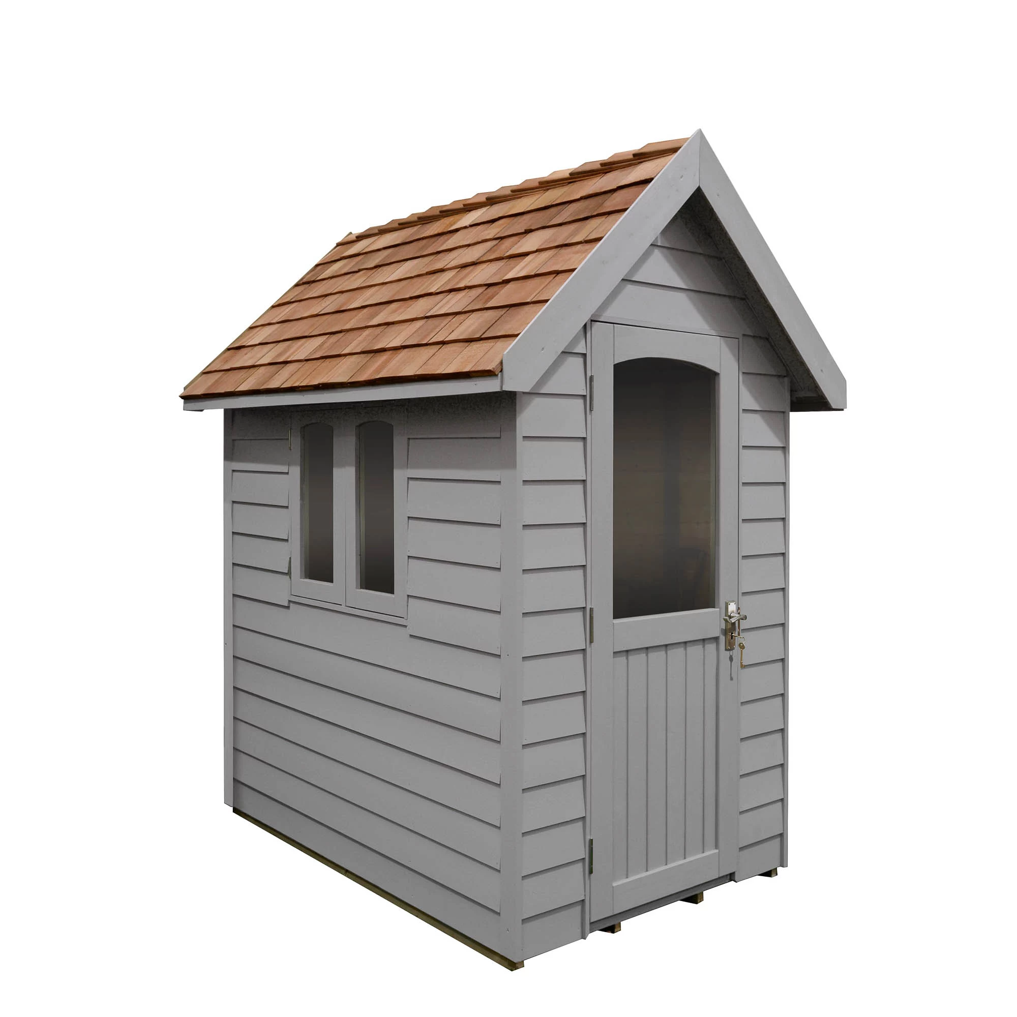 Forest Retreat 6X4 Apex Pressure Treated Overlap Grey Shed With Floor - Assembly Service Included 2 Forest Retreat 6X4 Apex Pressure Treated Overlap Grey Shed With Floor - Assembly Service Included - Image 2
