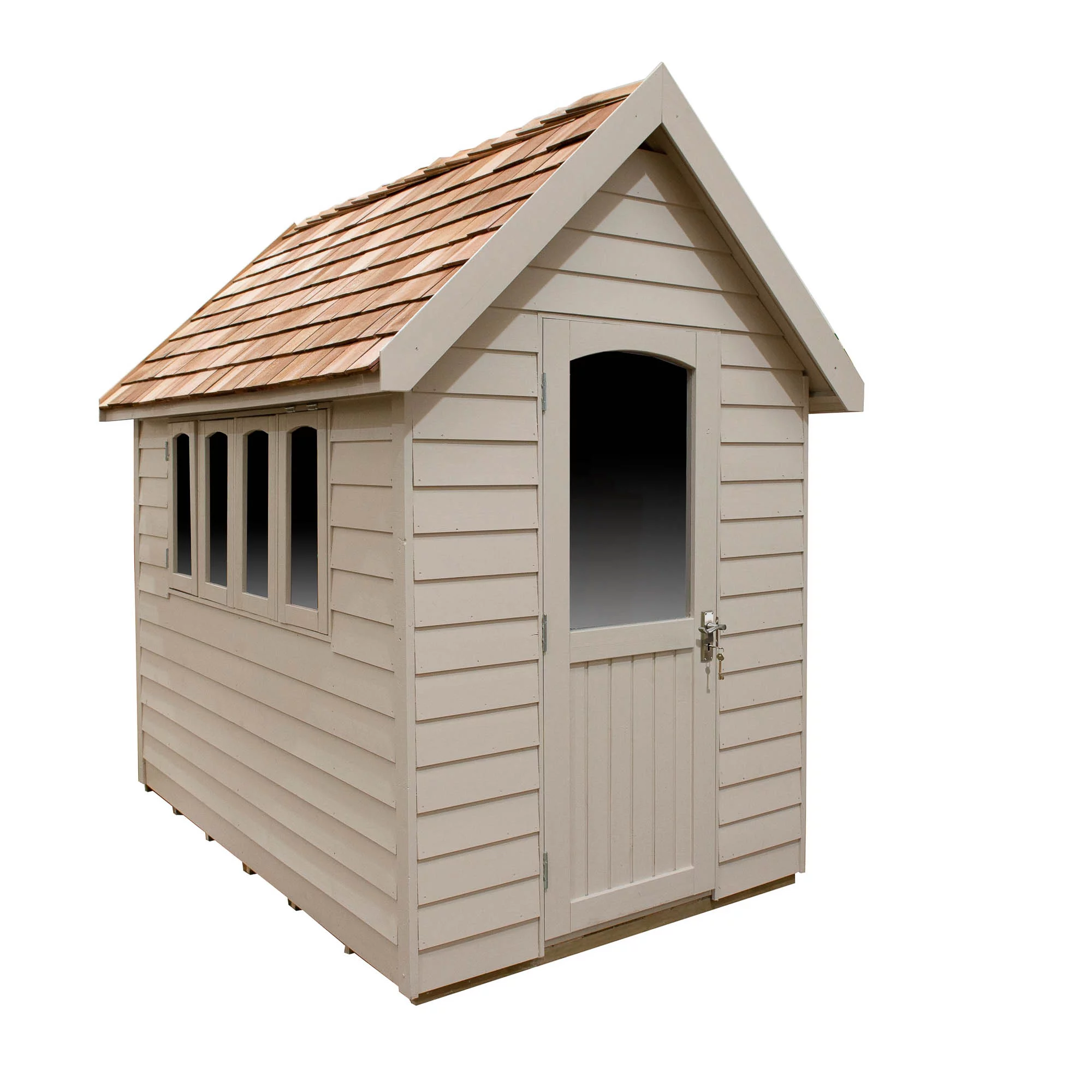 Forest Retreat 8x5 Apex Pressure Treated Overlap Cream Shed With Floor - Assembly Service Included 2 Forest Retreat 8x5 Apex Pressure Treated Overlap Cream Shed With Floor - Assembly Service Included - Image 2