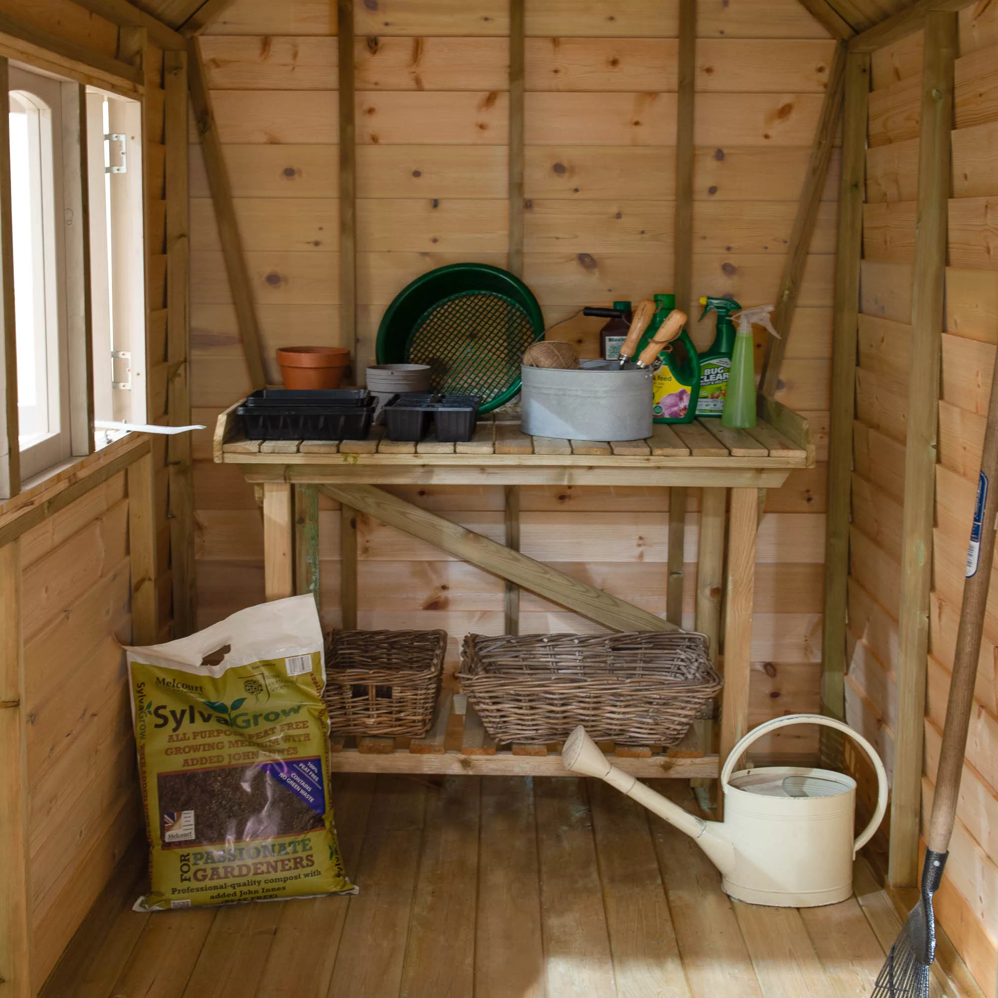 Forest Retreat 8x5 Apex Pressure Treated Overlap Cream Shed With Floor - Assembly Service Included 6 Forest Retreat 8x5 Apex Pressure Treated Overlap Cream Shed With Floor - Assembly Service Included - Image 6