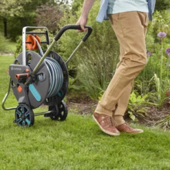 Gardena Aquaroll Freestanding Manual Hose Reel Set (L)50m -Hozelock Shop gardena aquaroll freestanding manual hose reel set l 50m4078500032926 36c bq