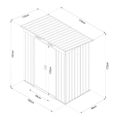 GoodHome Basic 1.62 X 0.98m Pent Grey Shed -Hozelock Shop goodhome basic 1 62 x 0 98m pent grey shed5059340270623 01t