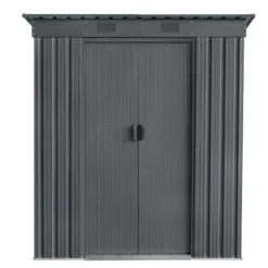GoodHome Basic 1.62 X 0.98m Pent Grey Shed -Hozelock Shop goodhome basic 1 62 x 0 98m pent grey shed5059340270623 02c