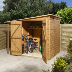 GoodHome Clapperton 8x6 Pent Dip Treated Shiplap Shed With Floor - Assembly Service Included -Hozelock Shop goodhome clapperton 8x6 pent dip treated shiplap shed with floor assembly service included5059340270197 04i