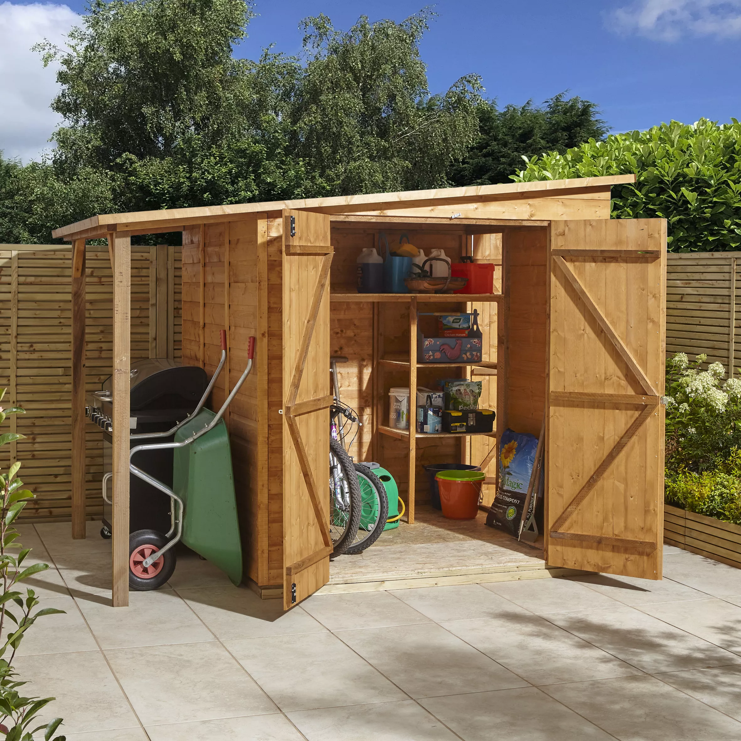 GoodHome Clapperton 8x6 Pent Dip Treated Shiplap Shed With Floor (Base Included) - Assembly Service Included 7 GoodHome Clapperton 8x6 Pent Dip Treated Shiplap Shed With Floor (Base Included) - Assembly Service Included - Image 7