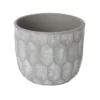 GoodHome Grey Clay Honeycomb Circular Plant Pot (Dia)20.4cm
