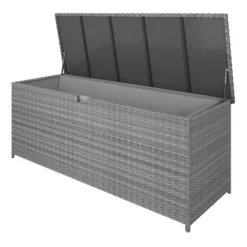 GoodHome Hamilton Steeple Grey Rattan Effect Storage Box (W) 180cm X (D) 65cm 16 GoodHome Hamilton Steeple Grey Rattan Effect Storage Box (W) 180cm X (D) 65cm -Hozelock Shop goodhome hamilton steeple grey rattan effect storage box w 180cm x d 65cm5059340677415 21c