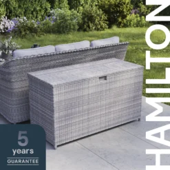 GoodHome Hamilton Steeple Grey Rattan Effect Storage Box (W) 180cm X (D) 65cm 24 GoodHome Hamilton Steeple Grey Rattan Effect Storage Box (W) 180cm X (D) 65cm -Hozelock Shop goodhome hamilton steeple grey rattan effect storage box w 180cm x d 65cm5059340677415 41i EN