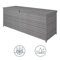 GoodHome Hamilton Steeple Grey Rattan Effect Storage Box (W) 180cm X (D) 65cm 22 GoodHome Hamilton Steeple Grey Rattan Effect Storage Box (W) 180cm X (D) 65cm -Hozelock Shop goodhome hamilton steeple grey rattan effect storage box w 180cm x d 65cm5059340677415 71c