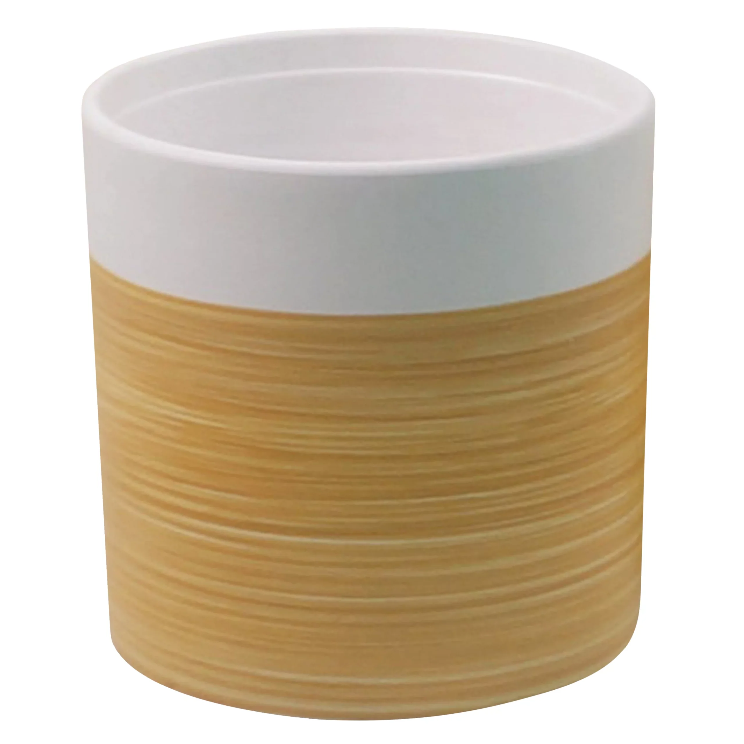 GoodHome Penan White Wood Effect Ceramic Circular Plant Pot (Dia)30cm 1 GoodHome Penan White Wood Effect Ceramic Circular Plant Pot (Dia)30cm