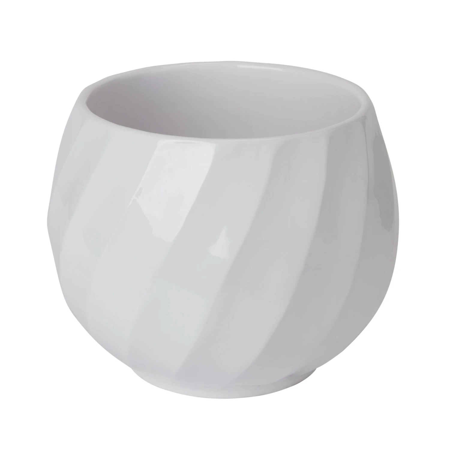 GoodHome White Clay Swirl Circular Plant Pot (Dia)26.5cm 1 GoodHome White Clay Swirl Circular Plant Pot (Dia)26.5cm