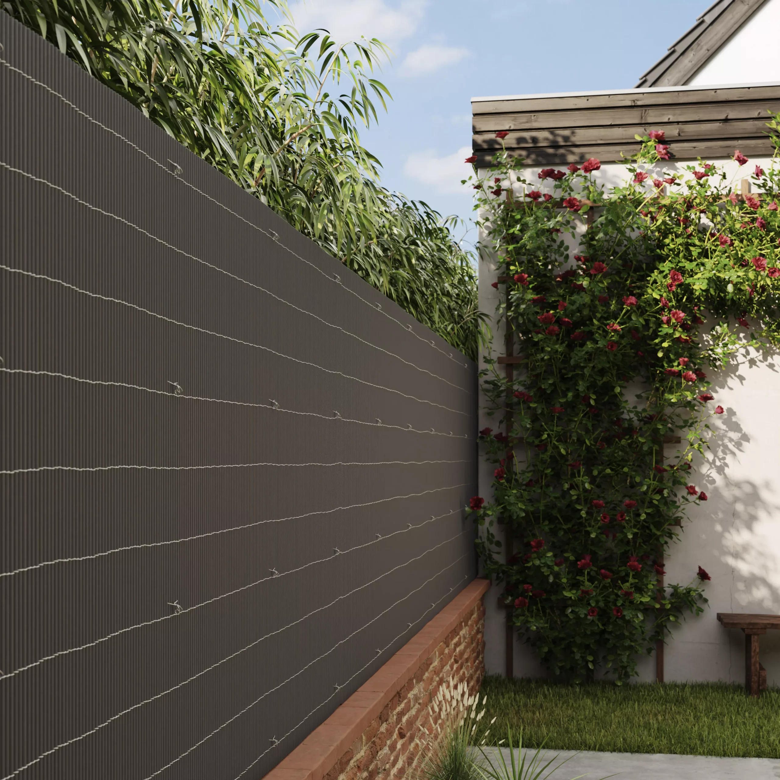 Grey Composite Garden Screen (H)1m (W)3m 5 Grey Composite Garden Screen (H)1m (W)3m - Image 5