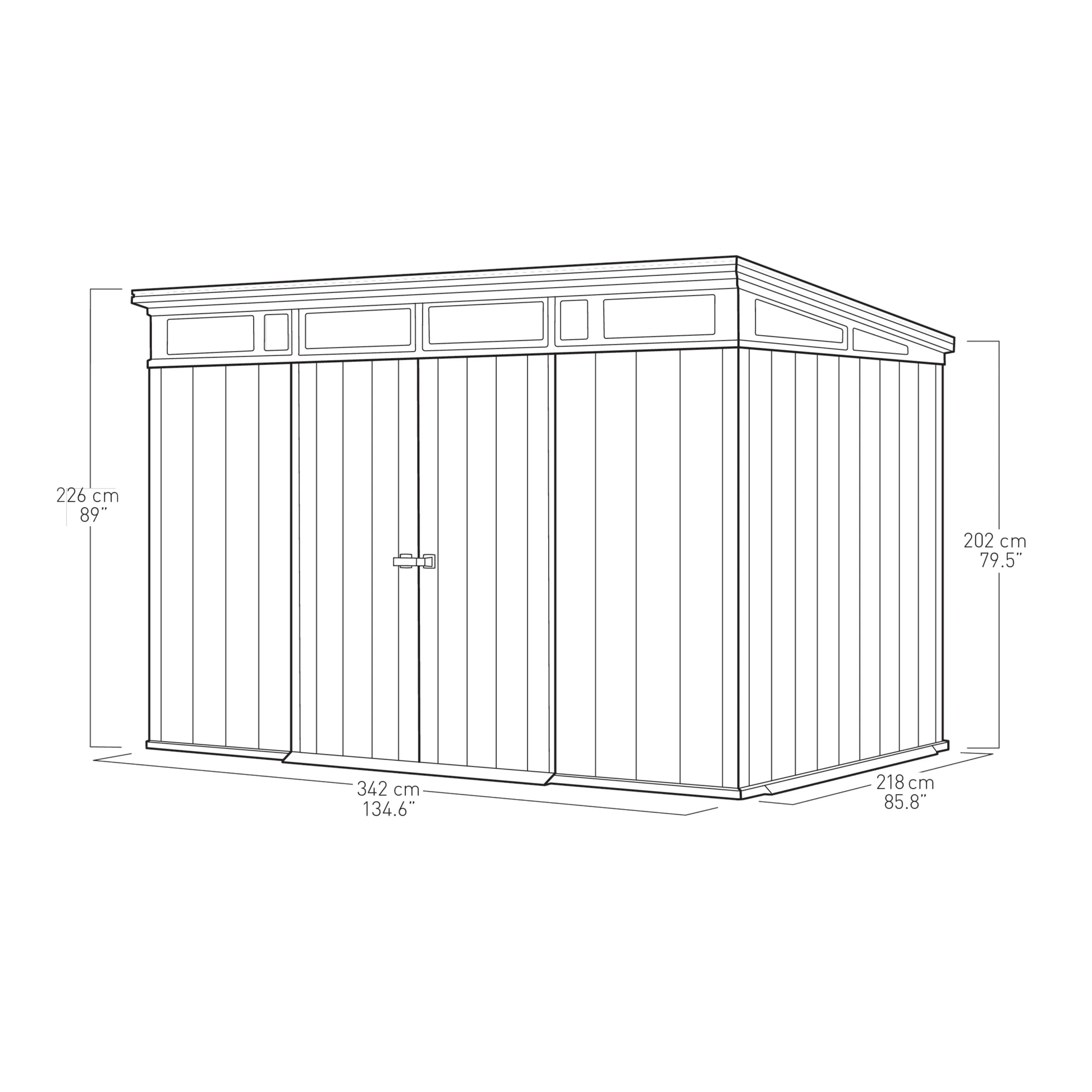Keter Artisan 7x11 Ft Pent Tongue & Groove Grey Plastic Shed With Floor 9 Keter Artisan 7x11 Ft Pent Tongue & Groove Grey Plastic Shed With Floor - Image 9