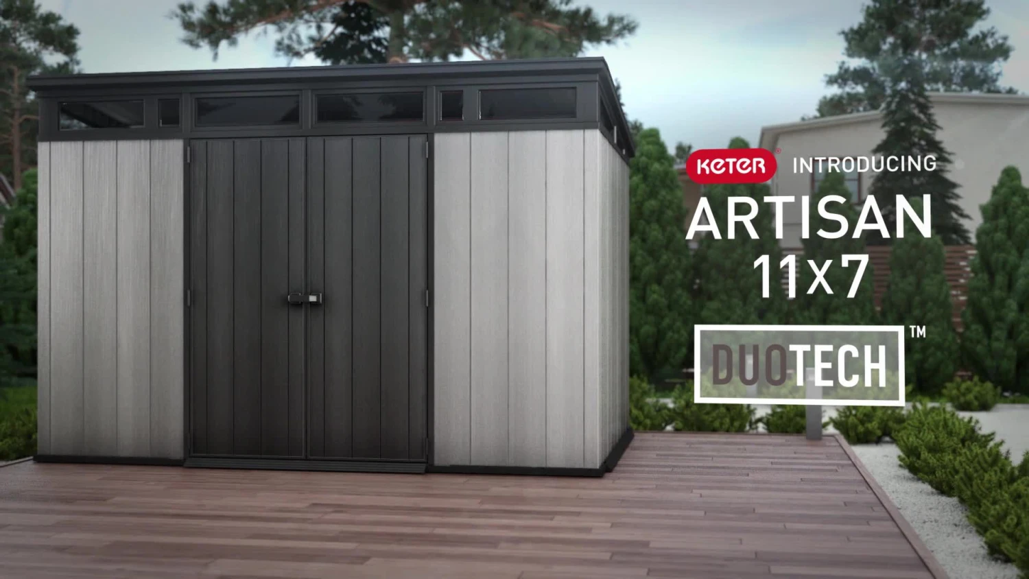 Keter Artisan 7x11 Ft Pent Tongue & Groove Grey Plastic Shed With Floor 2 Keter Artisan 7x11 Ft Pent Tongue & Groove Grey Plastic Shed With Floor - Image 2