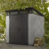Keter Artisan 7x7 Ft Pent Tongue & Groove Grey Plastic Shed With Floor