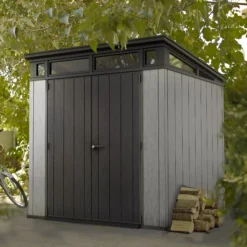 Keter Artisan 7x7 Ft Pent Tongue & Groove Grey Plastic Shed With Floor