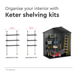 Keter Darwin 6x4 Grey Plastic Shed With Floor (Base Included) -Hozelock Shop keter darwin 6x4 grey plastic shed with floor base included 7290112634634 40c