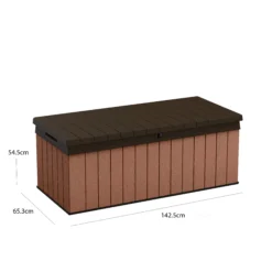 Keter Darwin Wood Effect 5x2 Garden Storage Bench Box 380L -Hozelock Shop keter darwin wood effect 5x2 garden storage bench box 380l7290112636225 01t bq