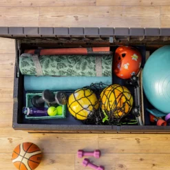 Keter Darwin Wood Effect 5x2 Garden Storage Bench Box 380L -Hozelock Shop keter darwin wood effect 5x2 garden storage bench box 380l7290112636225 04i bq