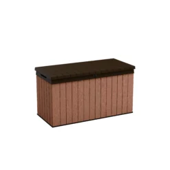 Keter Darwin Wood Effect 5x2 Garden Storage Bench Box 570L