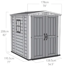 Keter Factor 6x6 Apex Beige Plastic Shed With Floor -Hozelock Shop keter factor 6x6 apex beige plastic shed with floor7290103664930 01t