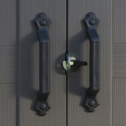 Keter Factor 8x11 Ft Apex Beige Plastic 2 Door Shed With Floor (Base Included) -Hozelock Shop keter factor 8x11 ft apex beige plastic 2 door shed with floor base included 7290103664961 04c bq