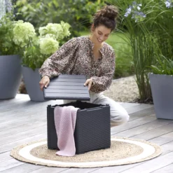 Keter Graphite 38.1L Small Plastic Storage Box & Lid -Hozelock Shop keter graphite 38 1l small plastic storage box lid8711245155517 01i