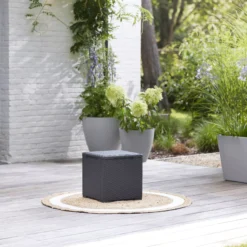 Keter Graphite 38.1L Small Plastic Storage Box & Lid -Hozelock Shop keter graphite 38 1l small plastic storage box lid8711245155517 02i