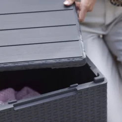 Keter Graphite 38.1L Small Plastic Storage Box & Lid -Hozelock Shop keter graphite 38 1l small plastic storage box lid8711245155517 38c