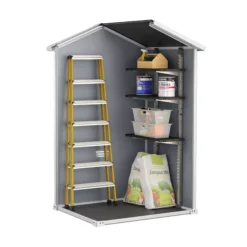 Keter Manor 4x3 Ft Apex Grey Plastic Shed (Base Included) -Hozelock Shop keter manor 4x3 ft apex grey plastic shed base included 7290106939677 04t bq