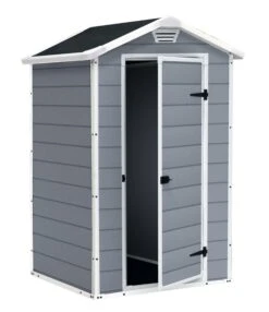 Keter Manor 4x3 Ft Apex Grey Plastic Shed (Base Included) -Hozelock Shop keter manor 4x3 ft apex grey plastic shed base included 7290106939677 21c