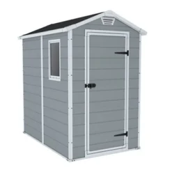 Keter Manor 6x4 Ft Gable Grey Plastic Shed With Floor