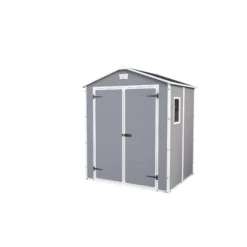Keter Manor Apex Grey Plastic Shed With Floor (Base Included)