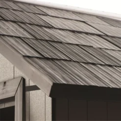 Keter Oakland 7.5x9 Apex Grey Plastic Shed With Floor -Hozelock Shop keter oakland 7 5x9 apex grey plastic shed with floor7290106928442 06c bq