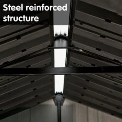 Keter Oakland 7.5x9 Apex Grey Plastic Shed With Floor -Hozelock Shop keter oakland 7 5x9 apex grey plastic shed with floor7290106928442 19bq