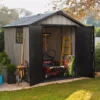 Keter Oakland 7.5x9 Apex Grey Plastic Shed With Floor