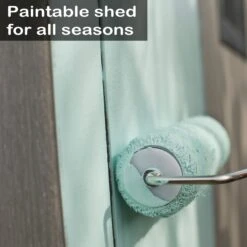 Keter Oakland 7.5x9 Apex Grey Plastic Shed With Floor -Hozelock Shop keter oakland 7 5x9 apex grey plastic shed with floor7290106928442 22bq