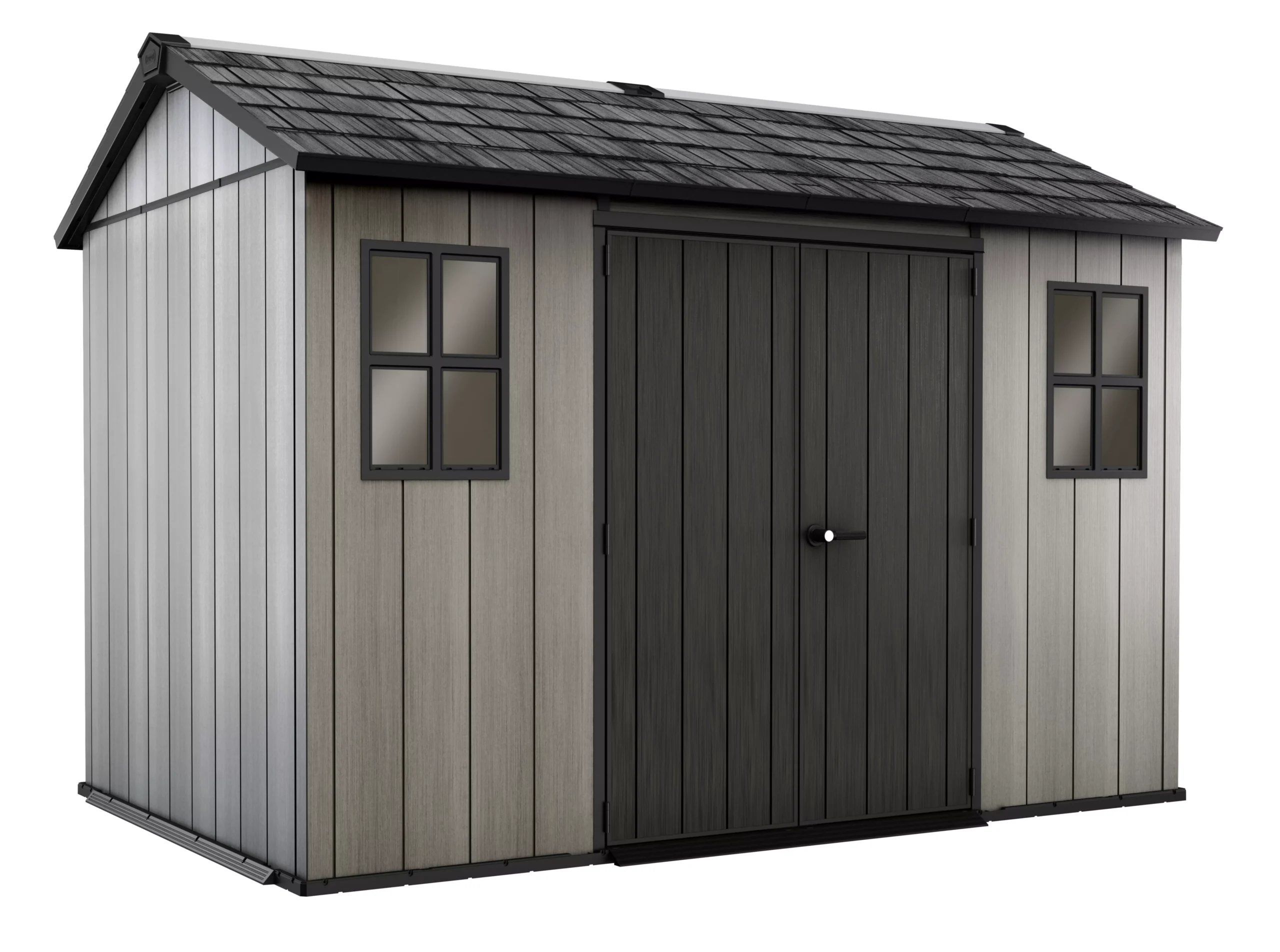 Keter Oakland Apex Tongue & Groove Grey Plastic Shed With Floor 1 Keter Oakland Apex Tongue & Groove Grey Plastic Shed With Floor