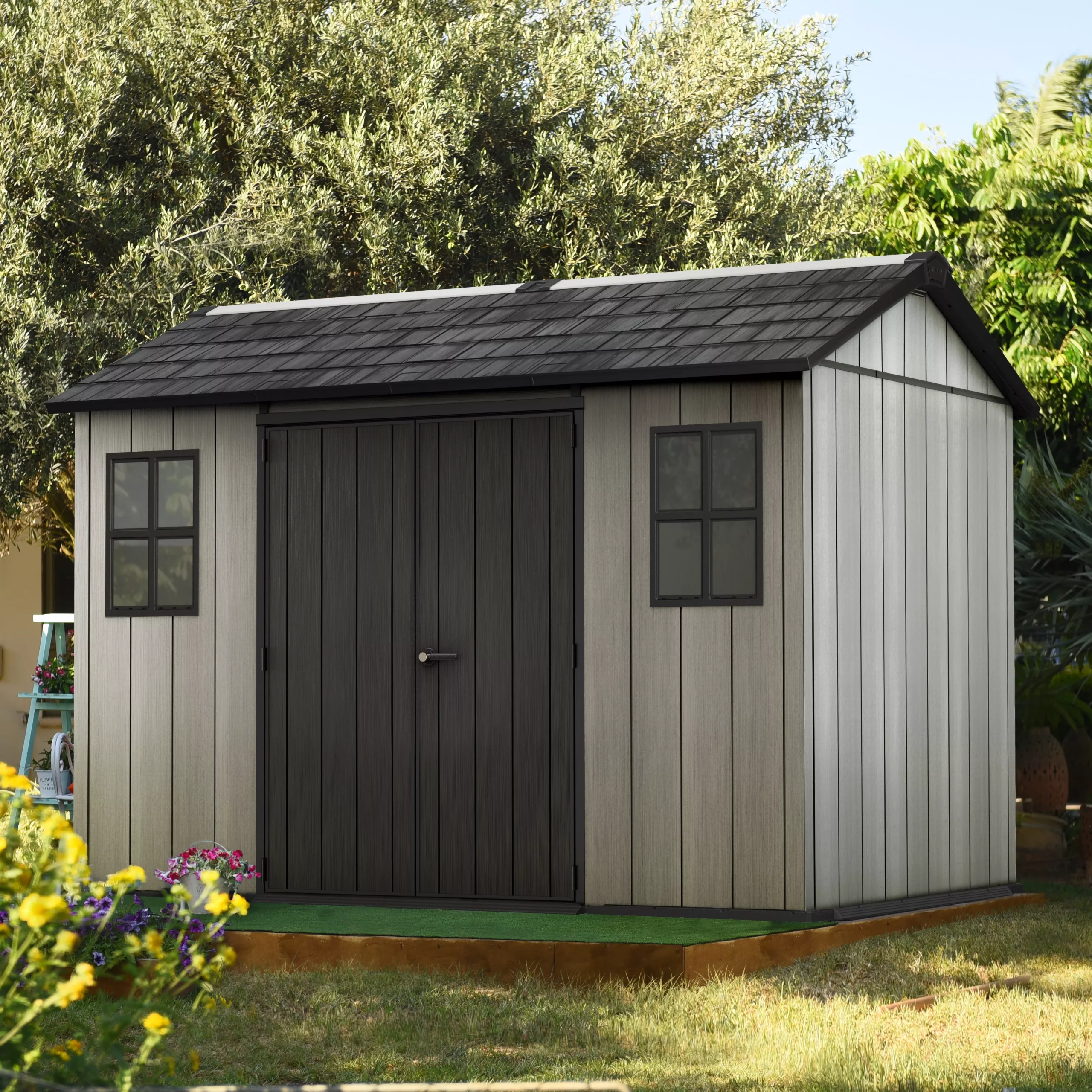 Keter Oakland Apex Tongue & Groove Grey Plastic Shed With Floor 7 Keter Oakland Apex Tongue & Groove Grey Plastic Shed With Floor - Image 7