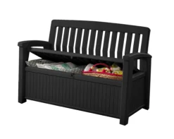 Keter Patio Wood Effect Garden Storage Bench Box - Partial Assembly Required 227L -Hozelock Shop keter patio wood effect garden storage bench box partial assembly required 227l7290112634825 02c bq