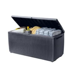 Keter Springwood Plastic Garden Storage Box -Hozelock Shop keter springwood plastic garden storage box7290106930292 04c bq