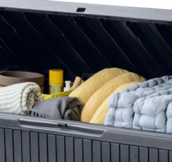 Keter Springwood Plastic Garden Storage Box -Hozelock Shop keter springwood plastic garden storage box7290106930292 36c bq