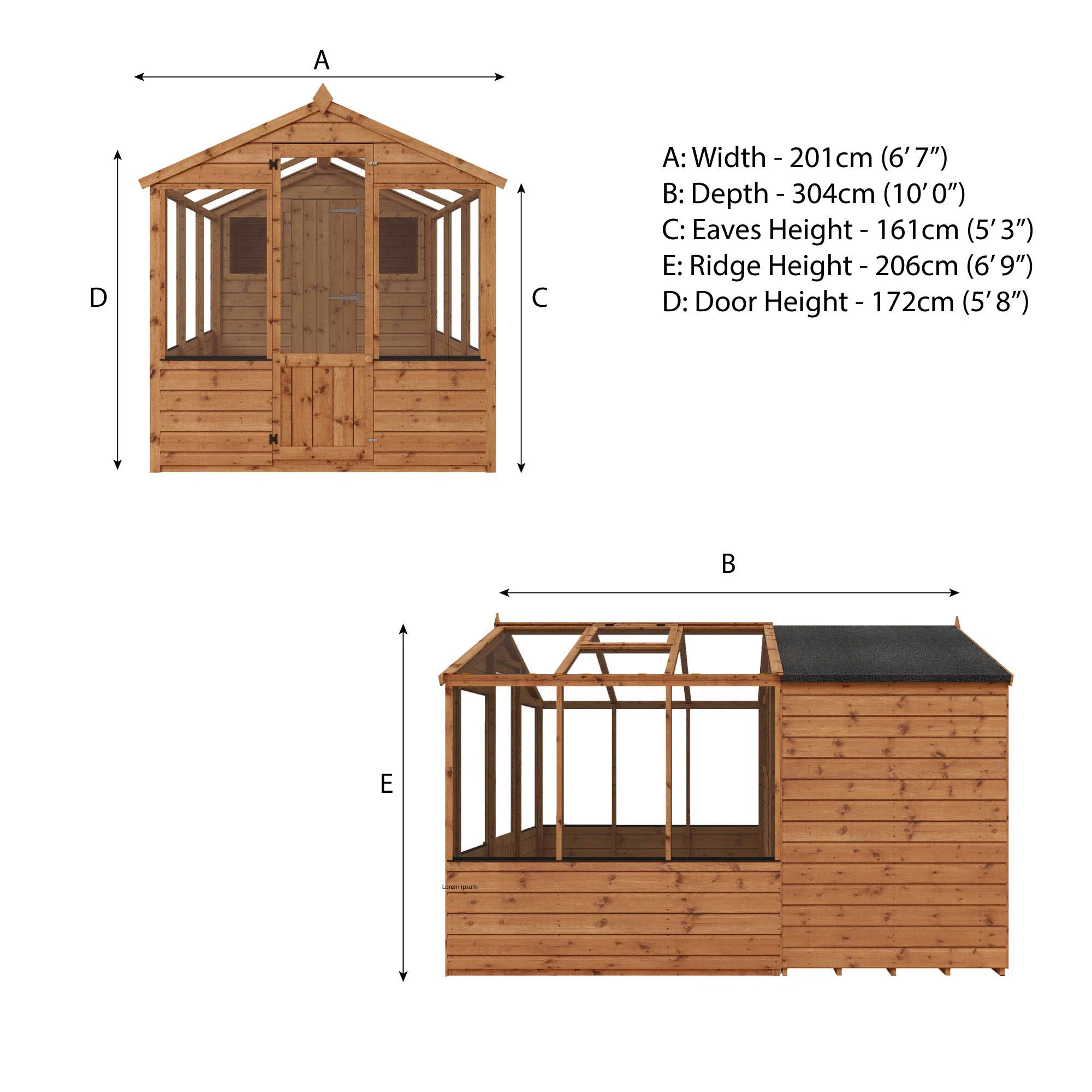 Mercia 10x6 Apex Greenhouse Combi Shed - Assembly Required 8 Mercia 10x6 Apex Greenhouse Combi Shed - Assembly Required - Image 8