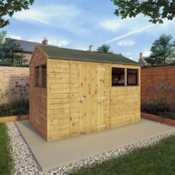 Mercia 10x6 Ft Reverse Apex Tongue & Groove Wooden 4 Windows Shed With Floor -Hozelock Shop mercia 10x6 ft reverse apex tongue groove wooden 4 windows shed with floor5029442006567 01i bq