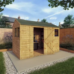Mercia 10x6 Ft Reverse Apex Tongue & Groove Wooden 4 Windows Shed With Floor -Hozelock Shop mercia 10x6 ft reverse apex tongue groove wooden 4 windows shed with floor5029442006567 02i bq