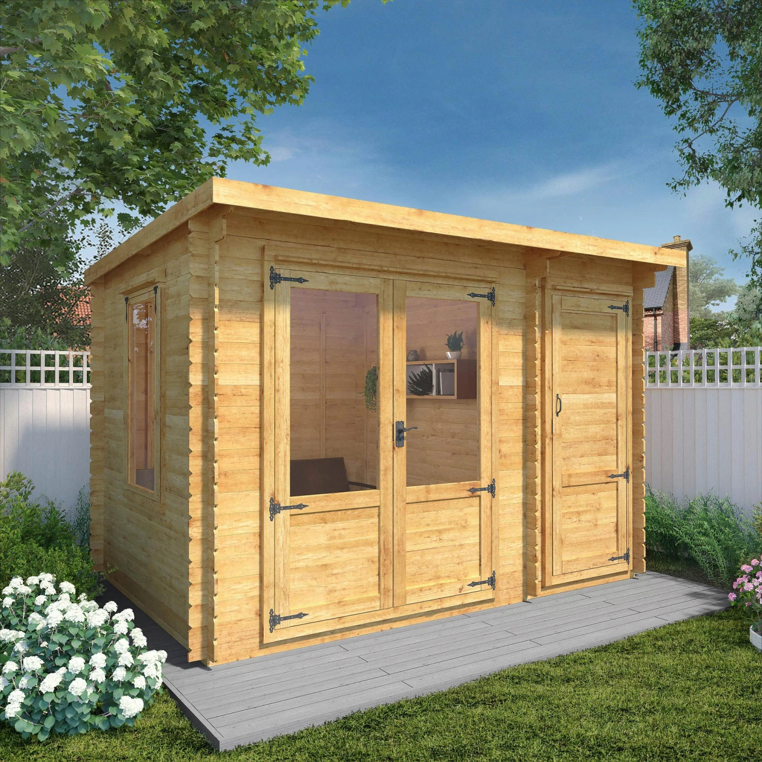 Mercia 11x8 Pent Tongue & Groove Cabin With Double Door 8 Mercia 11x8 Pent Tongue & Groove Cabin With Double Door - Image 8
