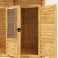 Mercia 11x8 Pent Tongue & Groove Cabin With Double Door 16 Mercia 11x8 Pent Tongue & Groove Cabin With Double Door -Hozelock Shop mercia 11x8 pent tongue groove cabin with double door5029442002460 37c bq