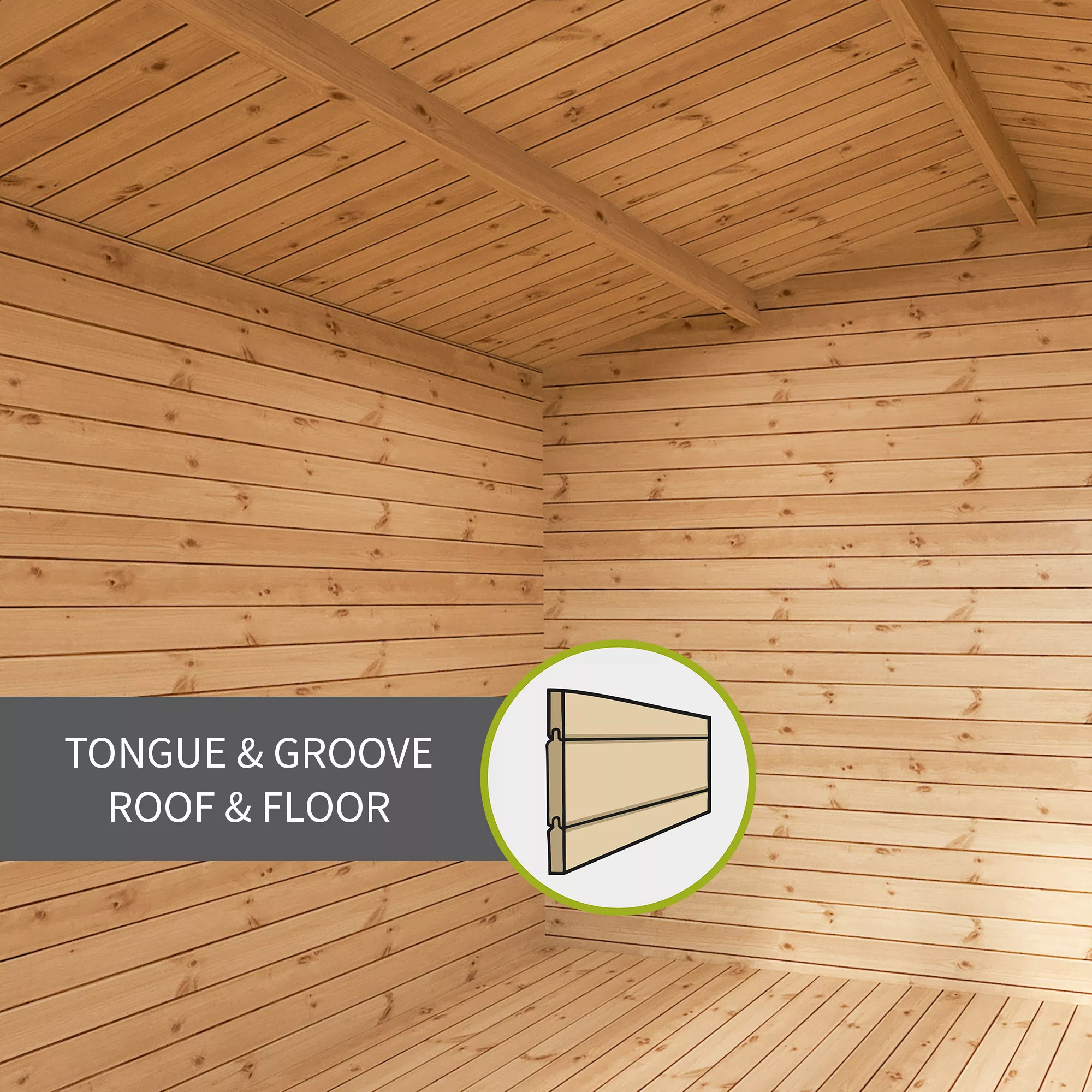Mercia 11x8 Pent Tongue & Groove Cabin With Double Door 2 Mercia 11x8 Pent Tongue & Groove Cabin With Double Door - Image 2