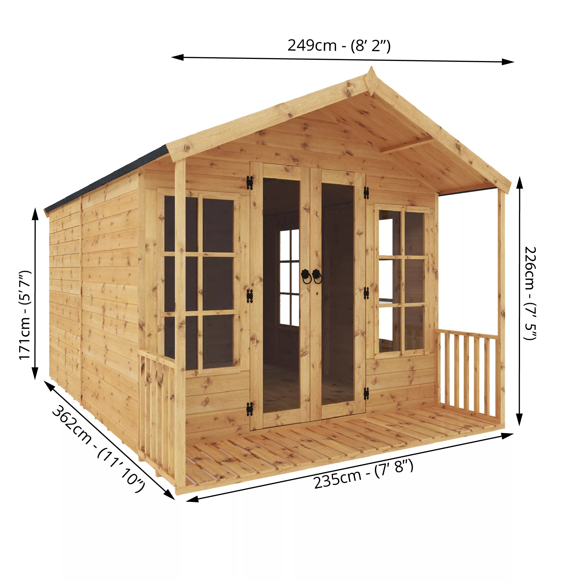 Mercia 12x8 Apex Shiplap Summer House With Double Door 4 Mercia 12x8 Apex Shiplap Summer House With Double Door - Image 4